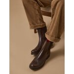Boots chelsea cuir bout fleuri femme