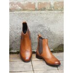 Boots chelsea cuir bout fleuri femme
