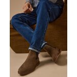 Boots chelsea cuir velout� homme