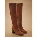 Bottes  talon cuir velout femme