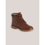 Bottines en cuir garon col  carreaux