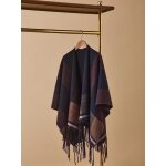 Cape poncho frange femme