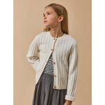 Cardigan  ctes pure laine mrinos fille