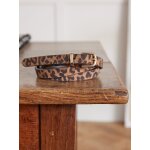 Ceinture fine cuir imprim lopard femme