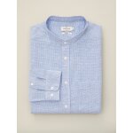 Chemise col mao slim fit homme lin et coton