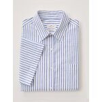 Chemise manches courtes raye coton et lin homme