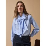 Chemise popeline raye col lavallire femme