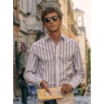 Chemise regular fit ray�e - coton biologique et fibres recycl�es