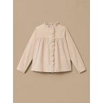 Chemise velours et dentelle fille