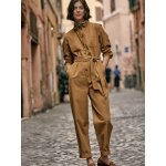 Combinaison - pantalon col froufrou femme