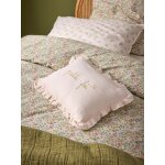 Coussin volant en gaze et broderie dore