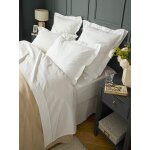 Drap plat percale de coton brode  agla