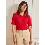 Gilet col polo ajour coton biologique