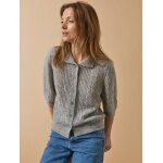 Gilet col polo femme avec laine et mohair