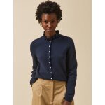 Gilet col volant� femme coton biologique et cachemire