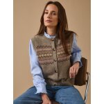 Gilet jacquard sans manches femme