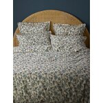 Housse de couette coton aspect lin  aurore