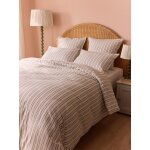 Housse de couette coton tram� aspect lin  transat
