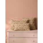 Housse de coussin fleurie coton et lin