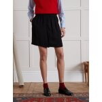 Jupe courte boutonne crpe uni femme