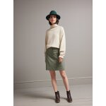 Jupe courte droite lainage chevrons femme