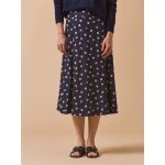 Jupe mi - longue femme viscose dobby imprim� tr�fles