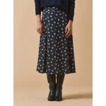 Jupe mi - longue femme viscose dobby imprim trfles