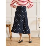 Jupe mi - longue femme viscose imprim� pois