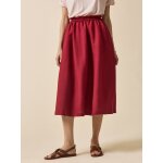 Jupe mi - longue lin et viscose femme