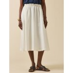 Jupe mi - longue lin et viscose femme