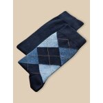 Lot de 2 chaussettes intarsia et unie