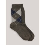 Lot de 2 chaussettes intarsia et unie Lot de 2 chaussettes intarsia et unie