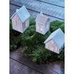 Maisonnette photophore en cramique par lot de 3