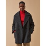 Manteau caban lainage uni femme