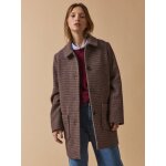 Manteau court lainage carreaux femme