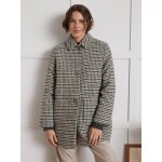 Manteau court lainage pied de coq femme