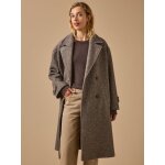 Manteau long lainage chevrons femme