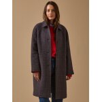 Manteau mi - long lainage pied - de - poule femme