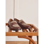 Mocassins bicolores cuir femme