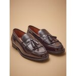 Mocassins frange et pompons cuir femme