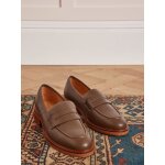 Mocassins � talon cuir femme