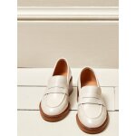 Mocassins � talon cuir femme