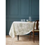 Nappe esprit jouy en coton tram aspect lin
