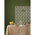 Nappe fleurie en coton tram aspect lin