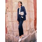 Pantalon droit ray femme lin et coton joy