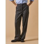 Pantalon droit tailleur lainage ray femme alma