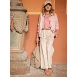 Pantalon large fille en denim couleur