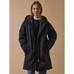 Parka mi - longue femme double imitation fourrure
