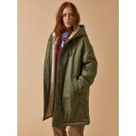 Parka mi - longue femme double imitation fourrure