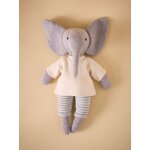 Peluche �l�phant en tricot avec un ensemble en point mousse